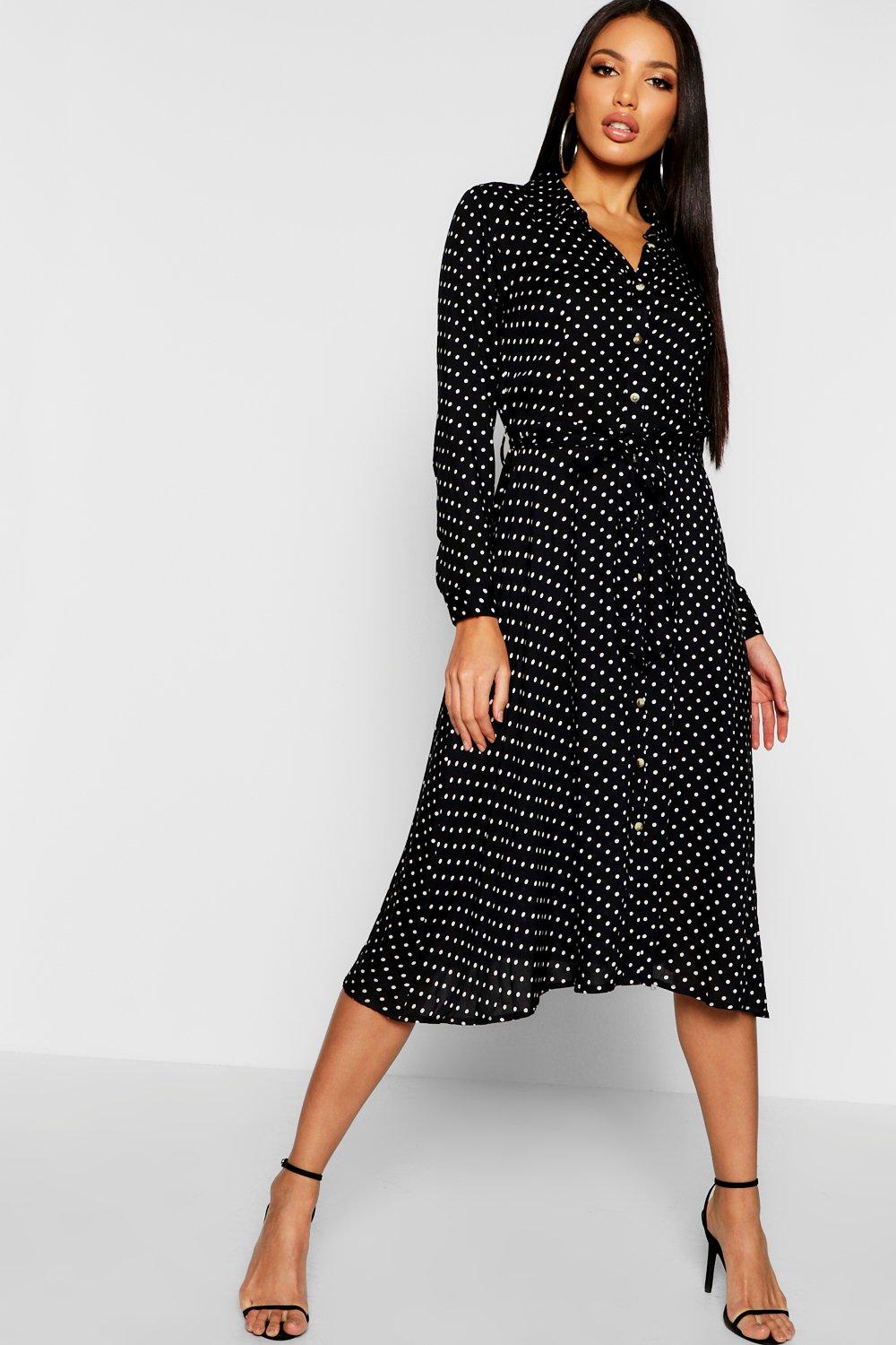 polka dot shirt dress