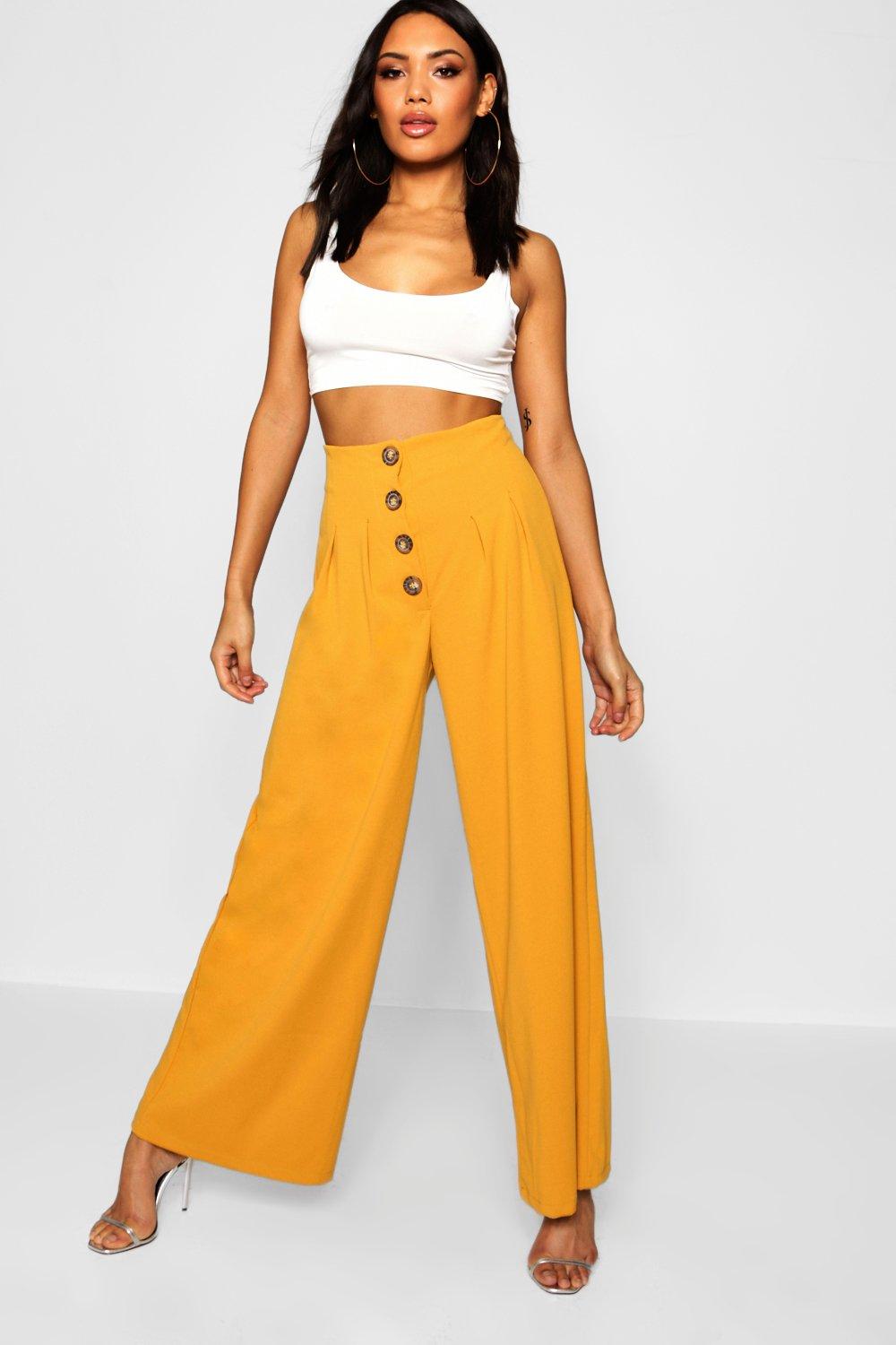 mustard high waisted trousers