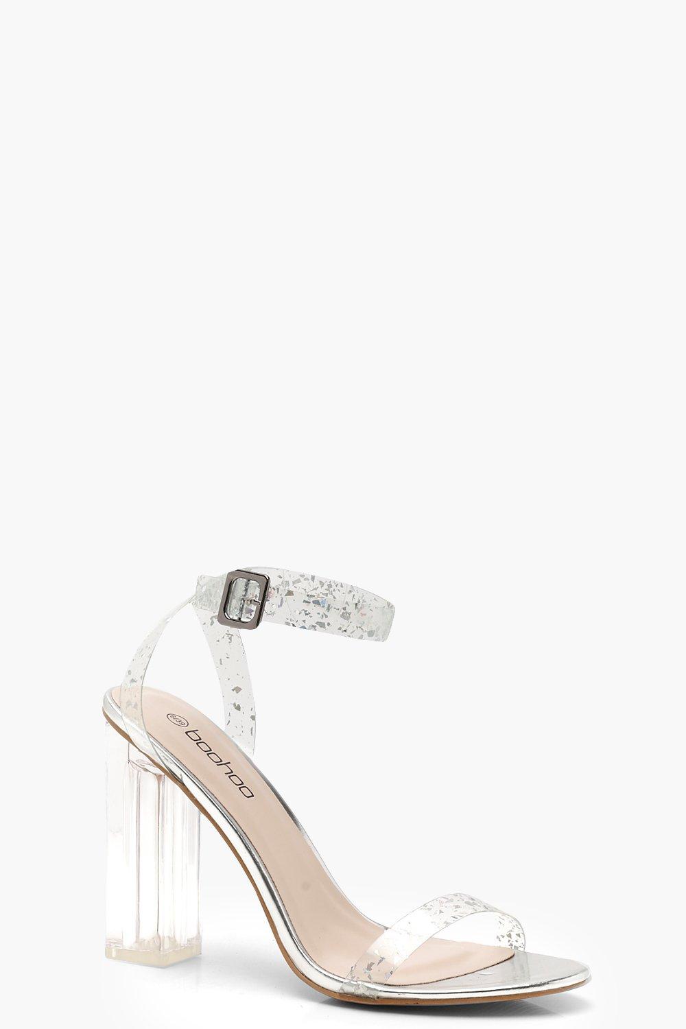 boohoo clear block heels