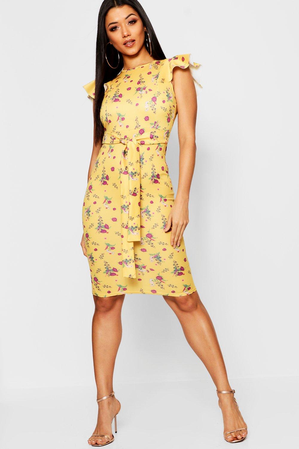 mustard dress boohoo