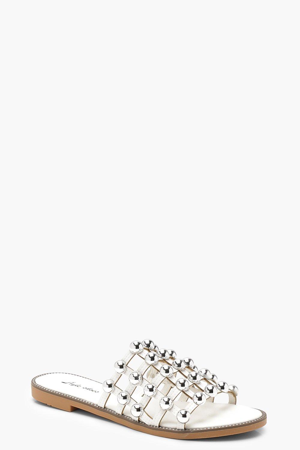 womens studded sliders