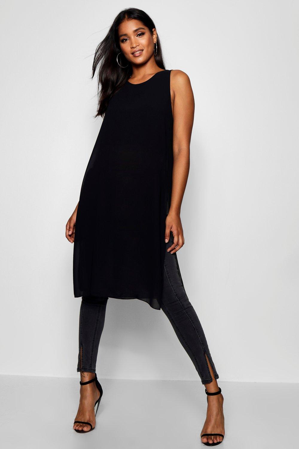 black longline tunic