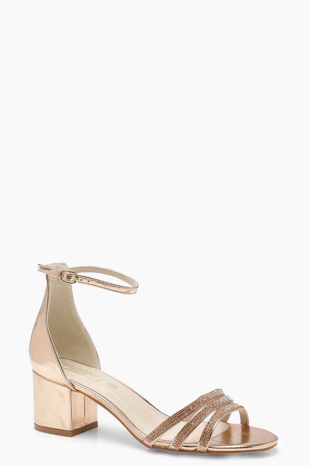 gold low heel shoes uk