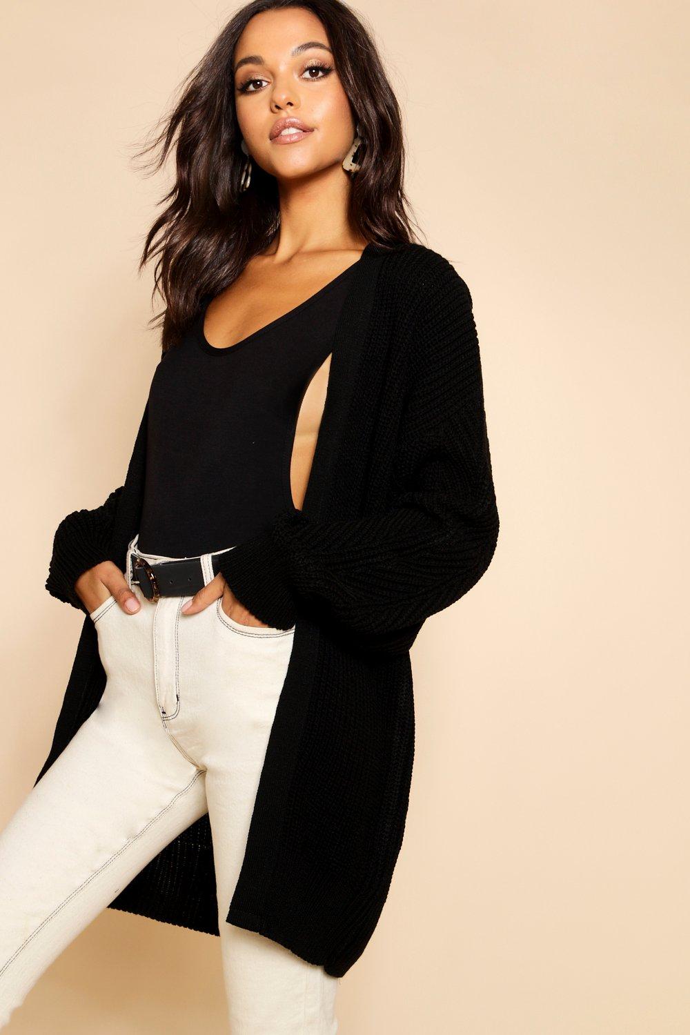 black slouchy cardigan