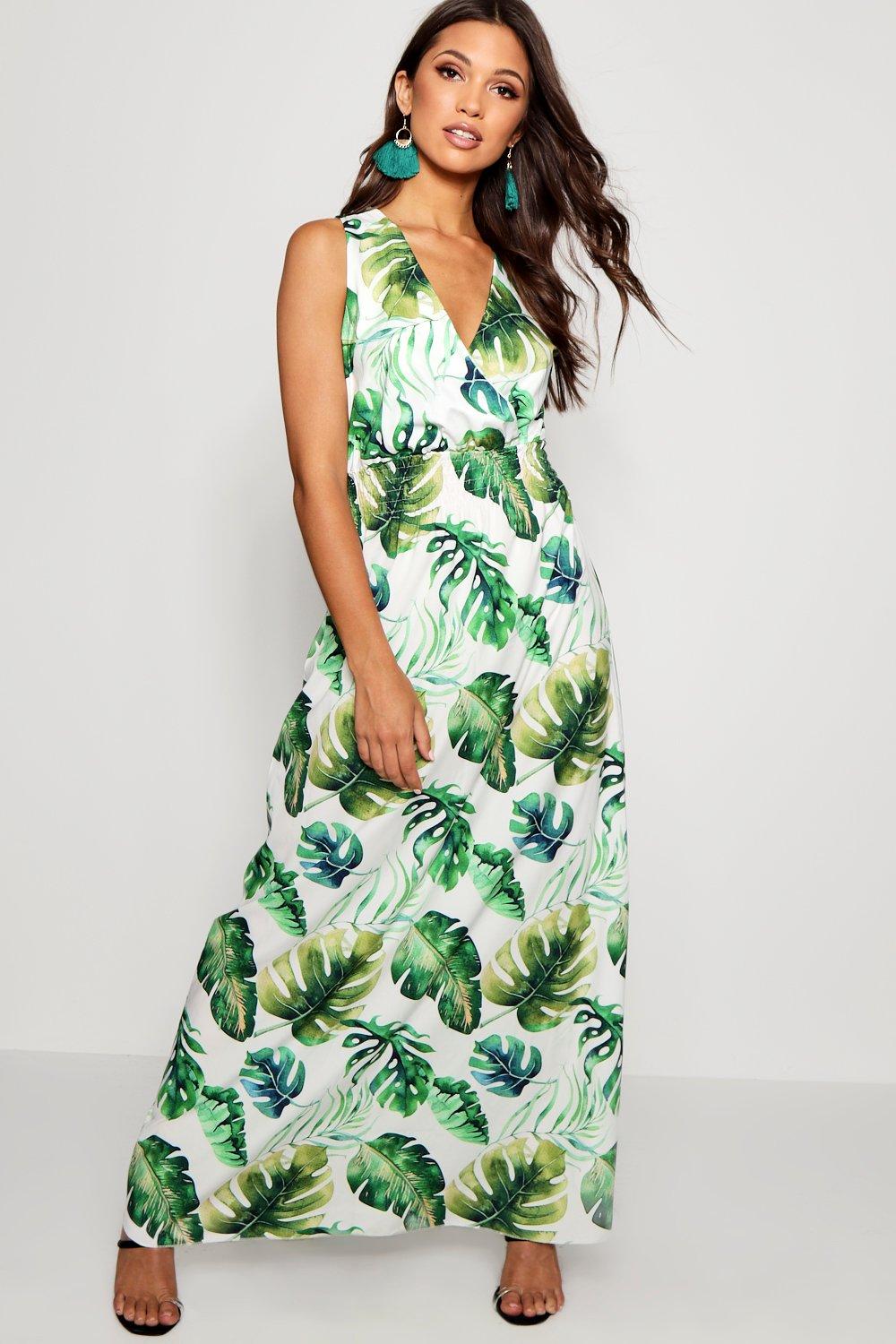 white tropical maxi dress