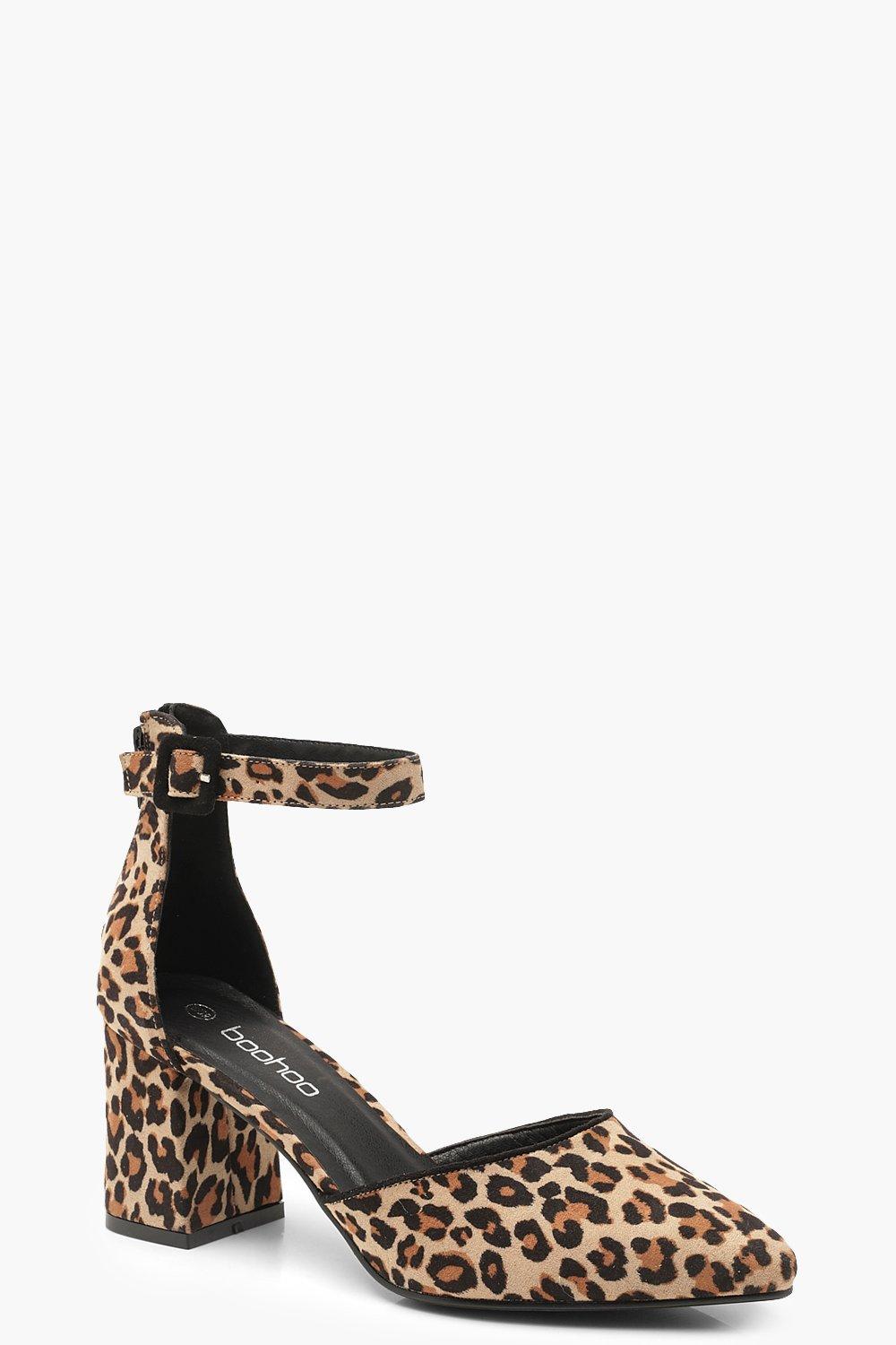 animal print shoes block heel