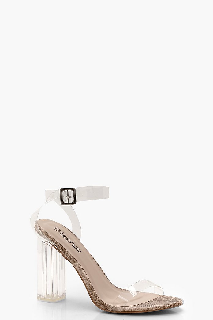 Snake Clear Block Heel Sandal Snake Clear Block Heel Sandal