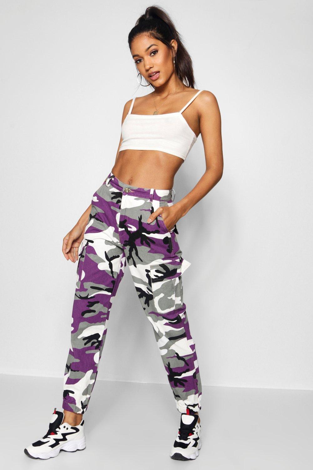 womens purple camo pants