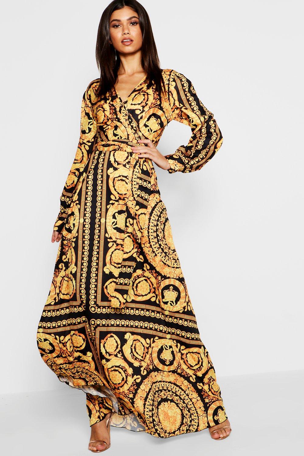 Scarf Print Wrap Dress Sale Online, UP ...