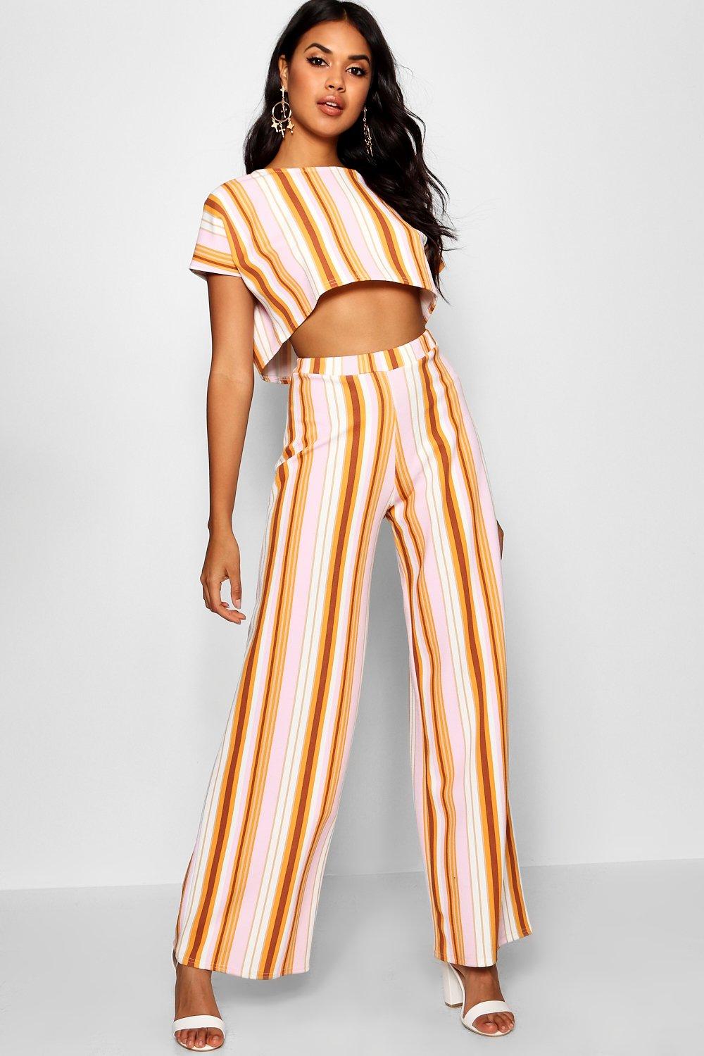 boohoo stripe trousers