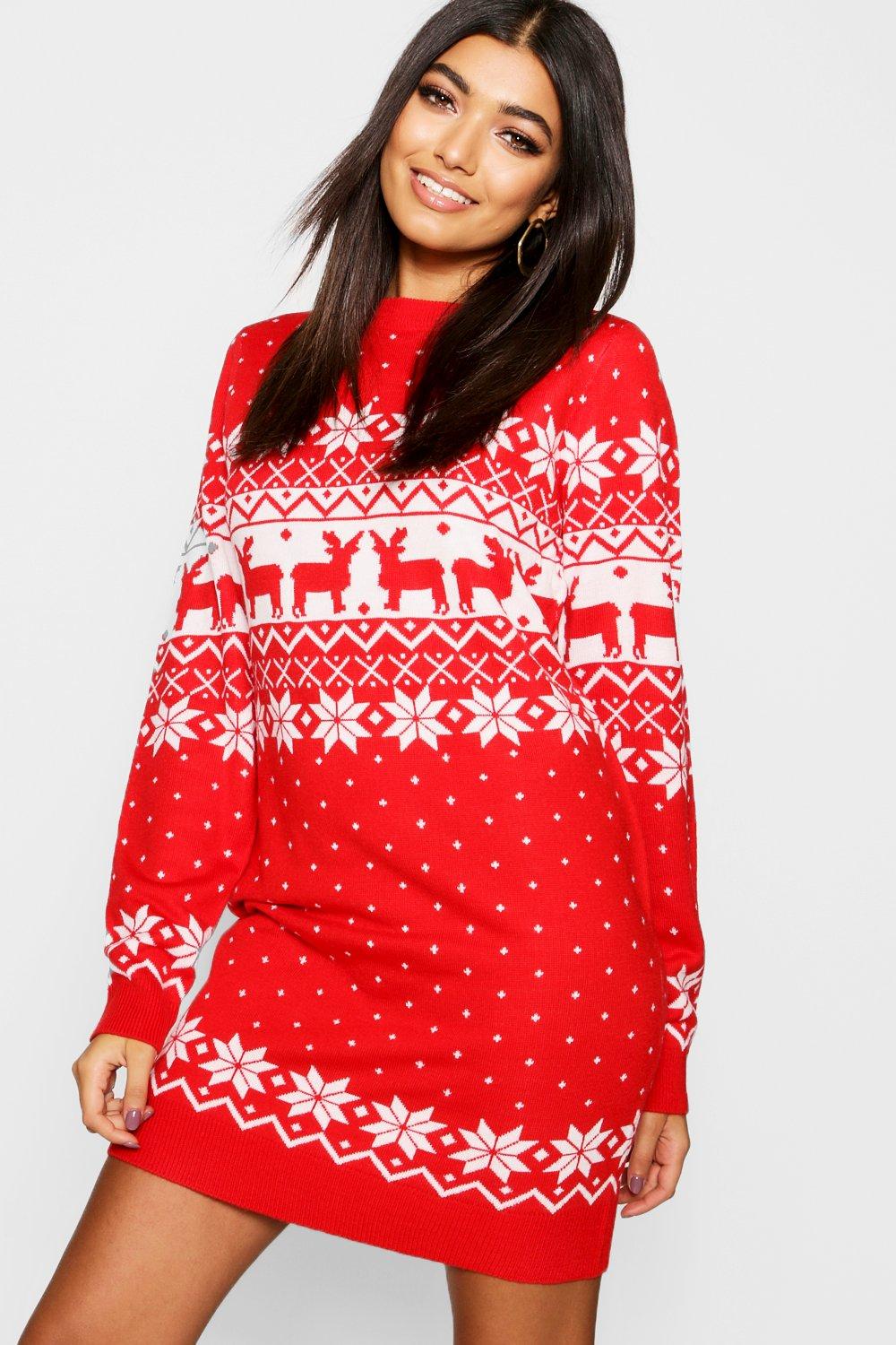 boohoo christmas jumper dress