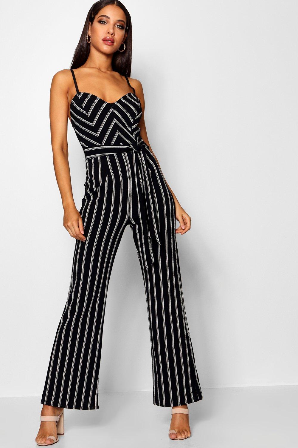 wide leg belted jumpsuit