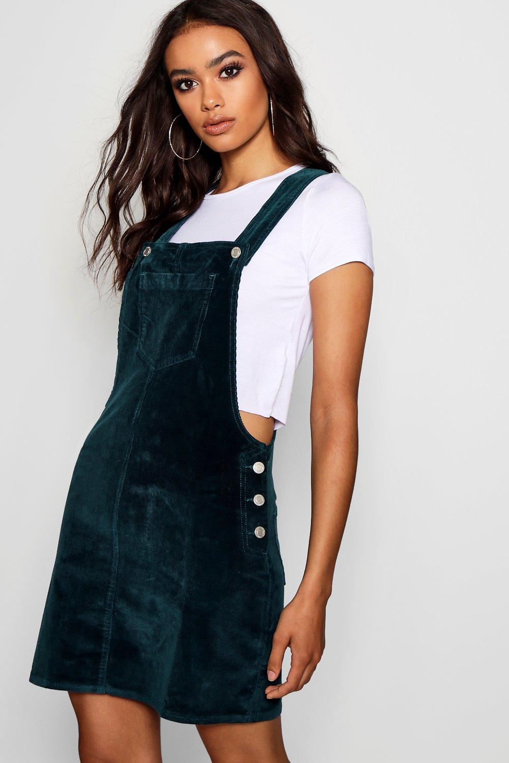 womens cord dungaree dress