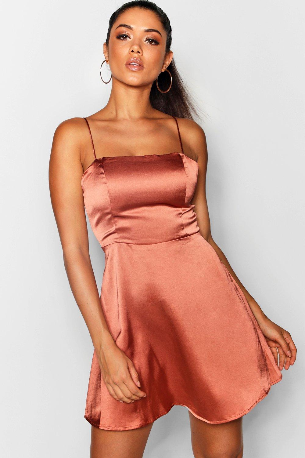 Satin Skater Dress