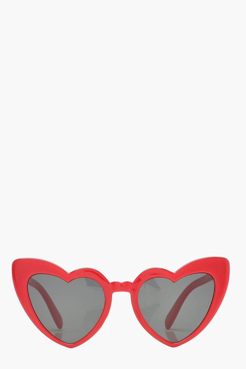 

Oversized Heart Cat Eye Sunglasses, Red