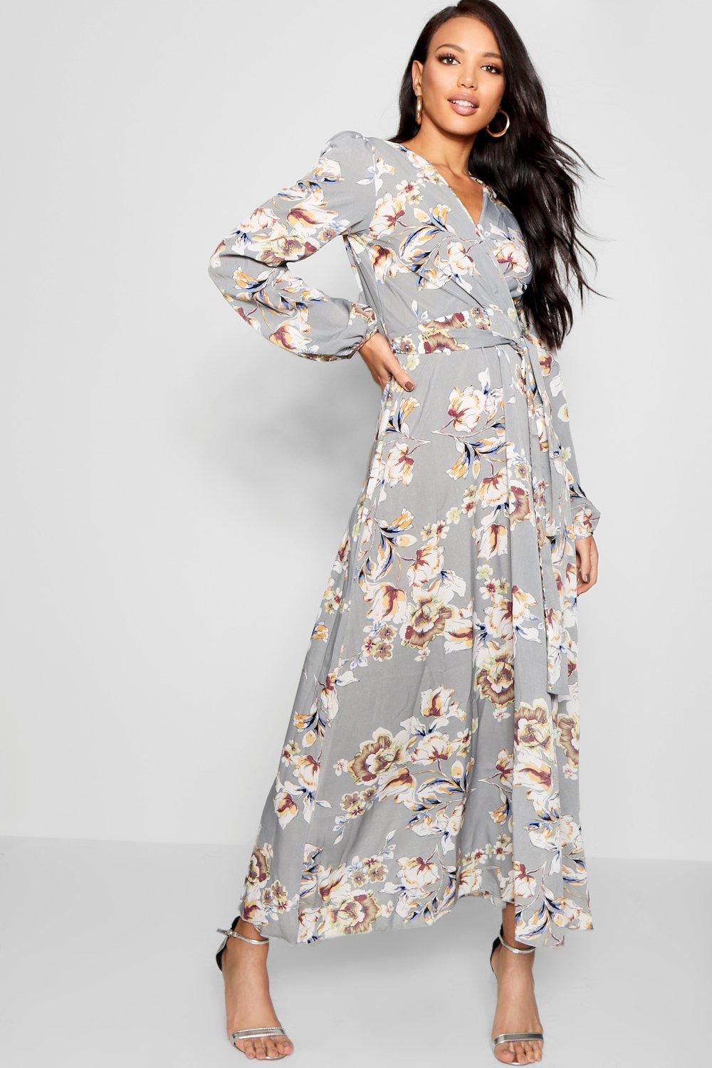 Woven Floral Blouson Sleeve Maxi Dress | Boohoo