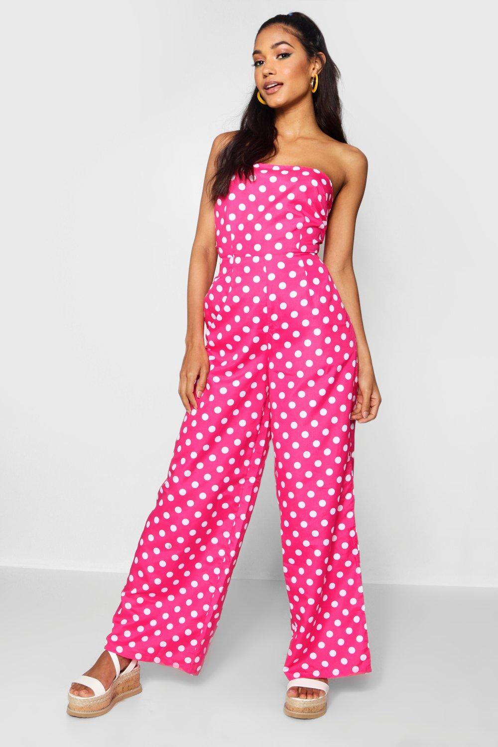 bright pink jumpsuit