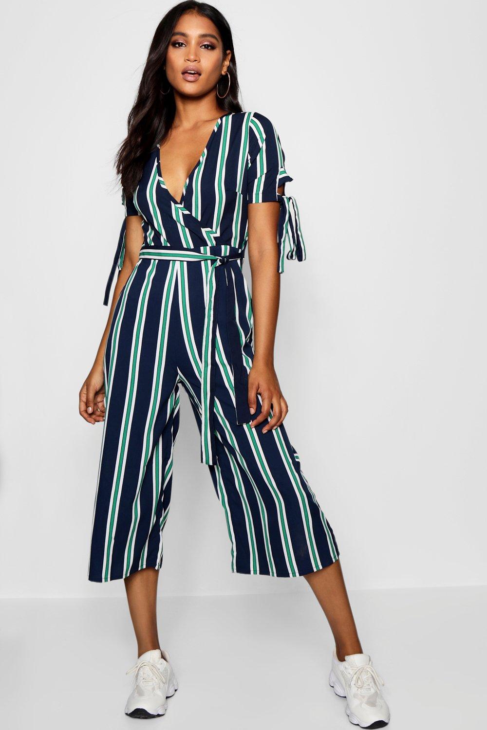 boohoo striped jumpsuit