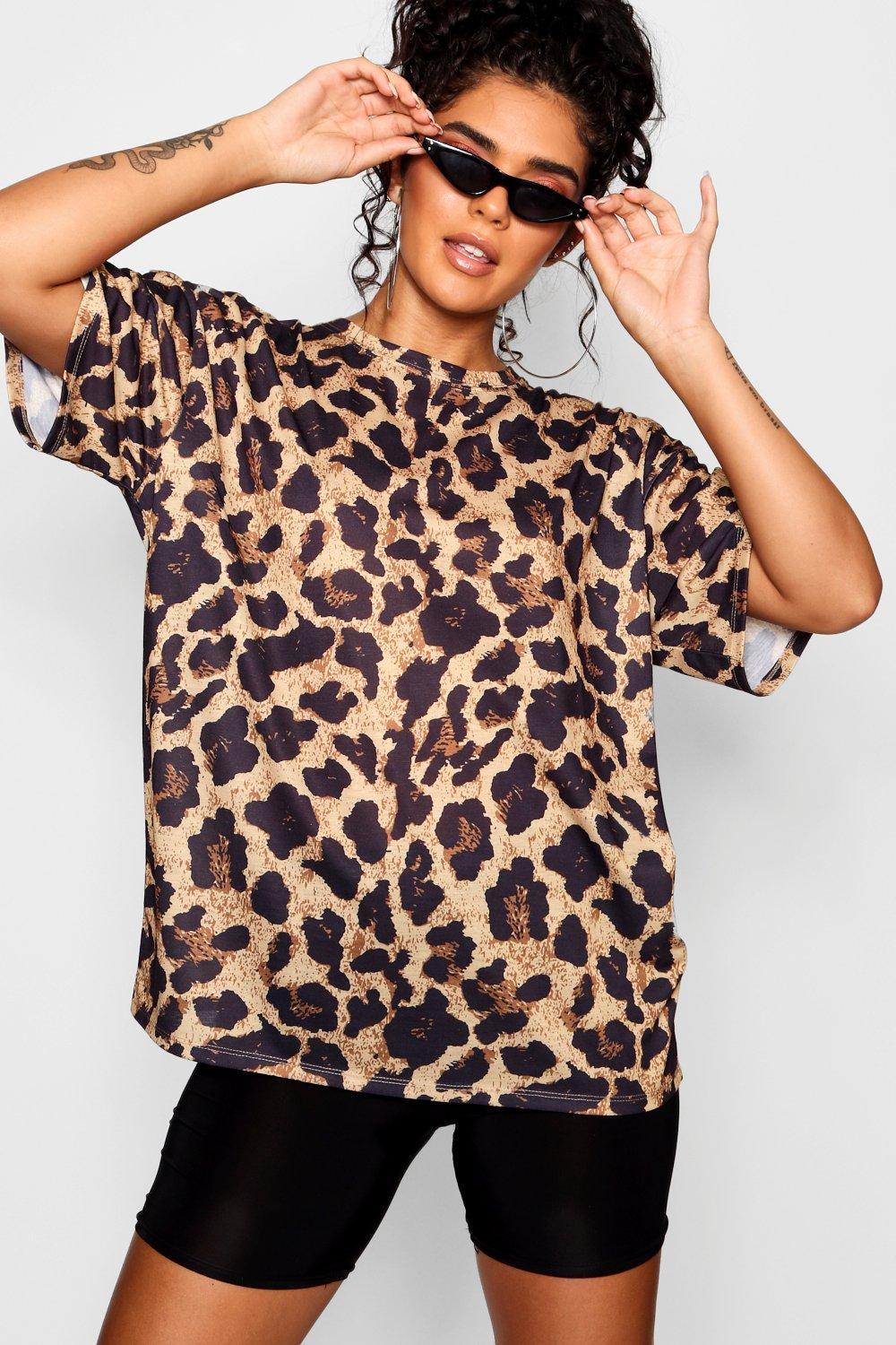 oversized leopard print shirt dress