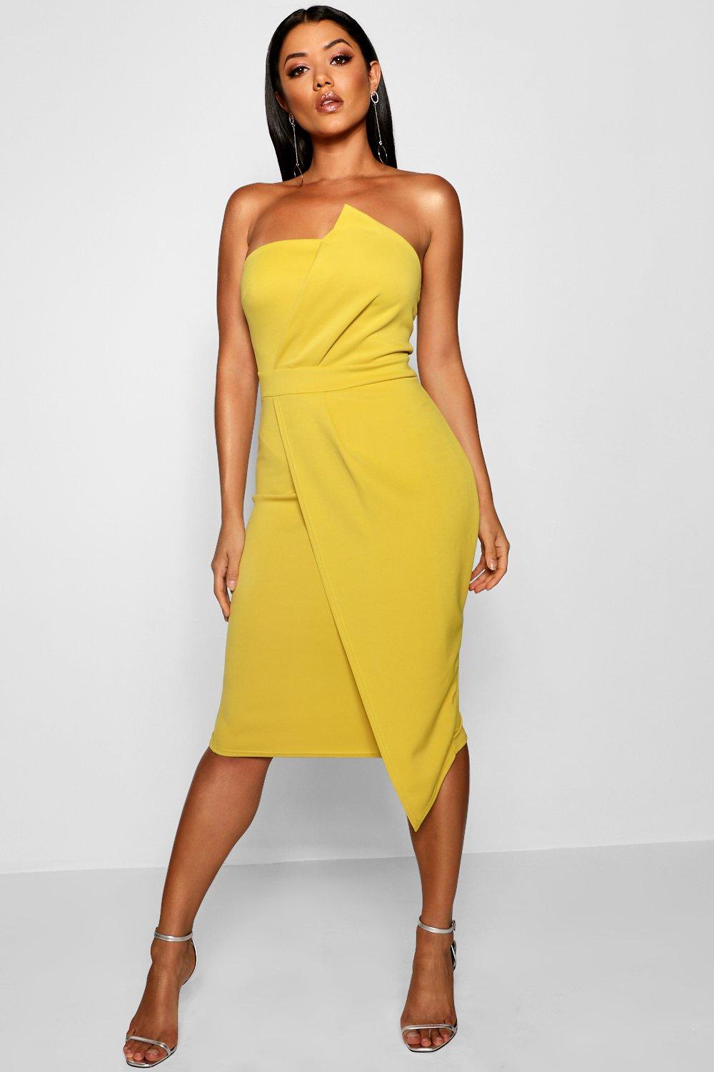 zoey bandeau wrap detail midi dress