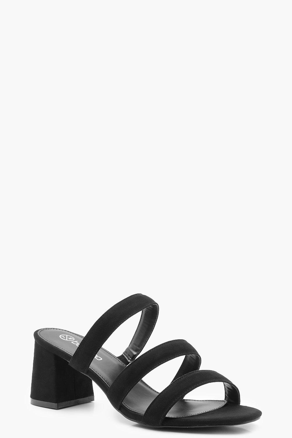 strappy block heel mules