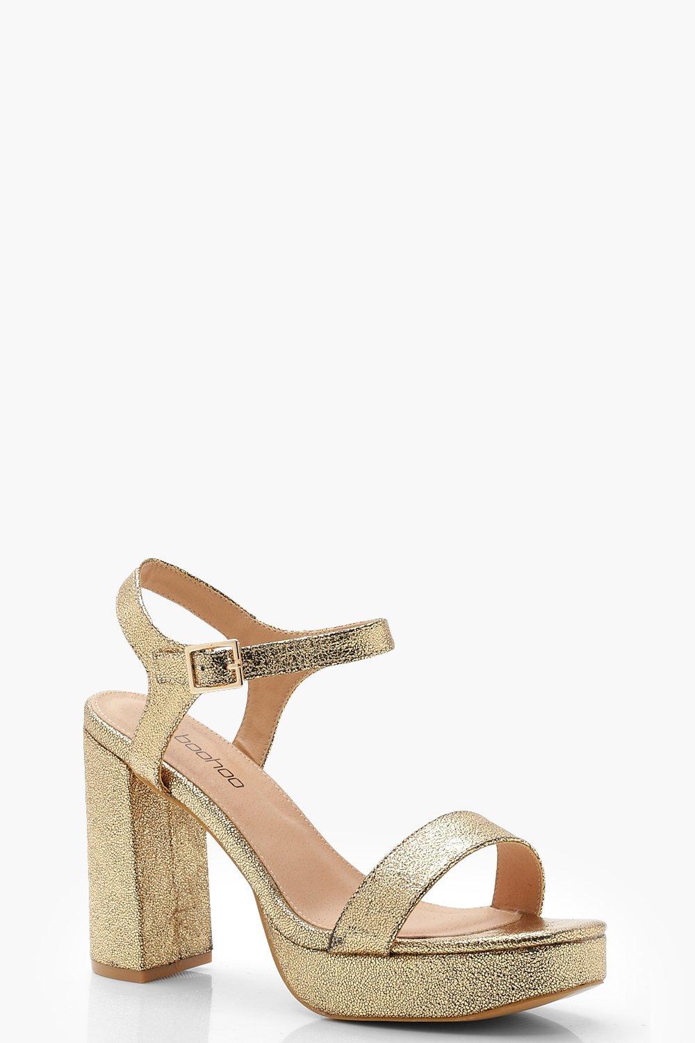 wide fit metallic heels