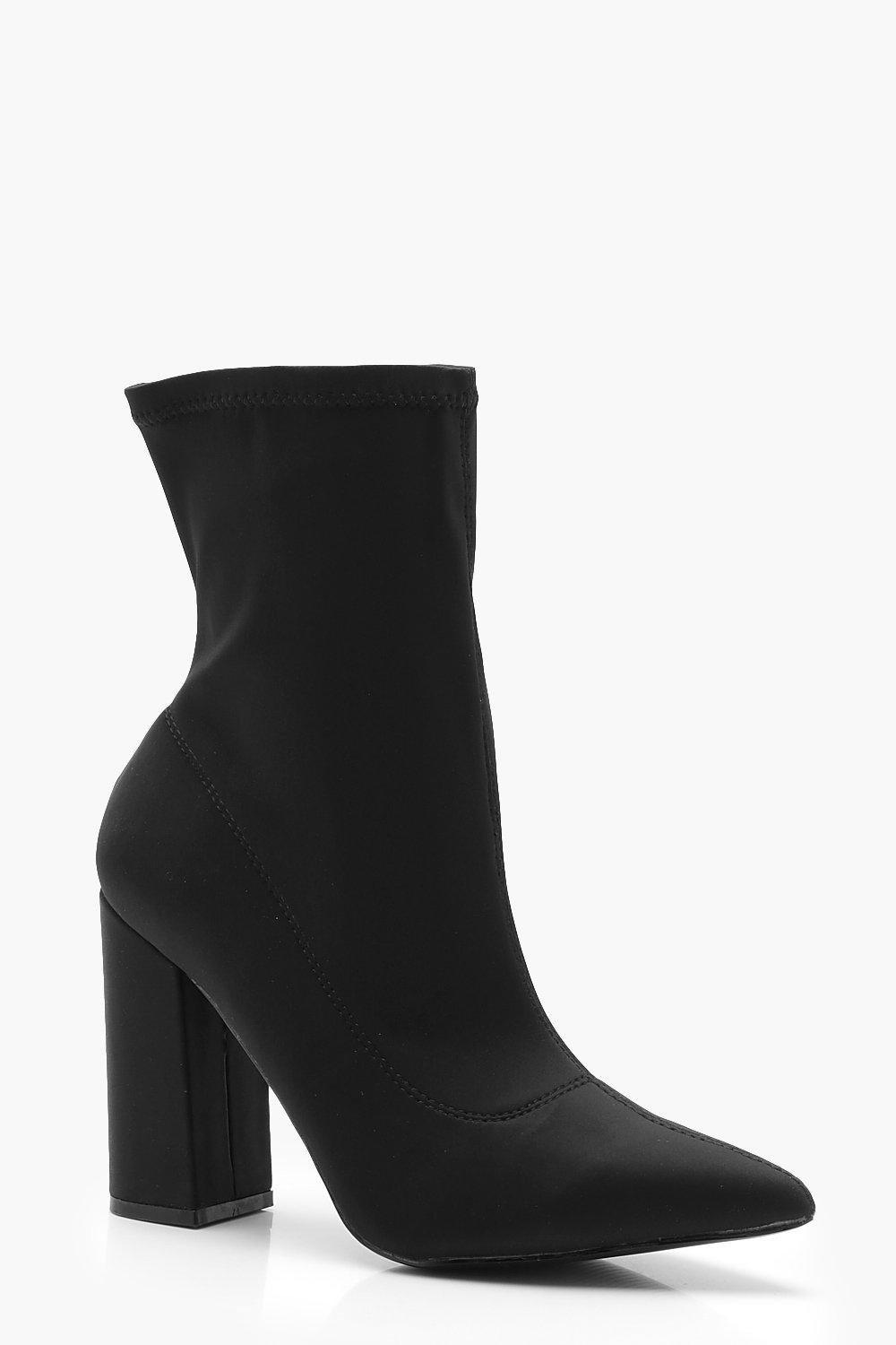 boohoo chunky platform block heel sock boots