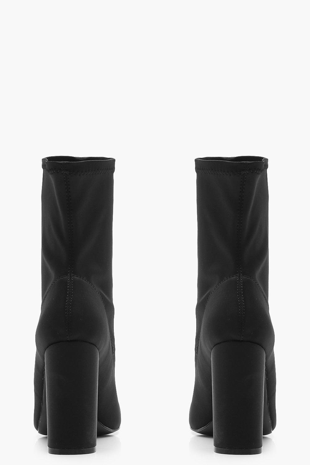 

Широкие Сапоги Sock на квадратном каблуке, Black