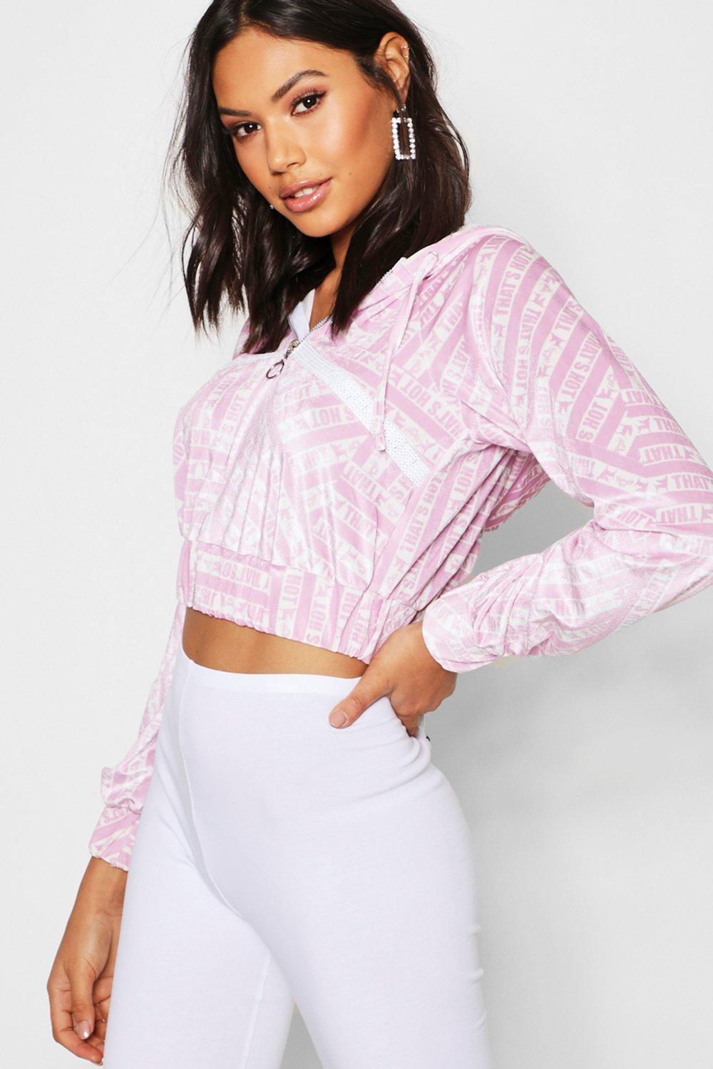 

Куртка с окантовкой с принтом и блестками, Pink