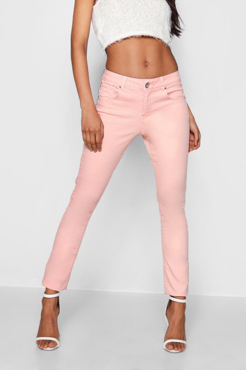 pink denim jeans