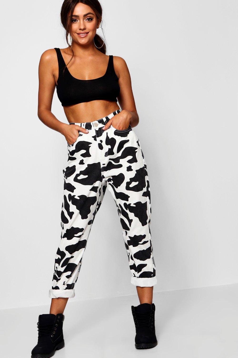 cow print sports bra