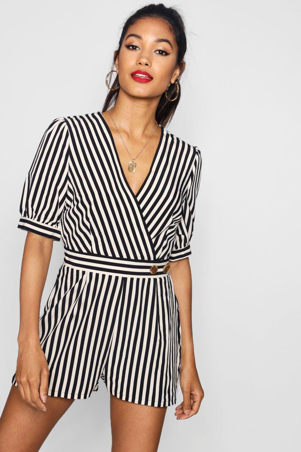boohoo striped playsuit