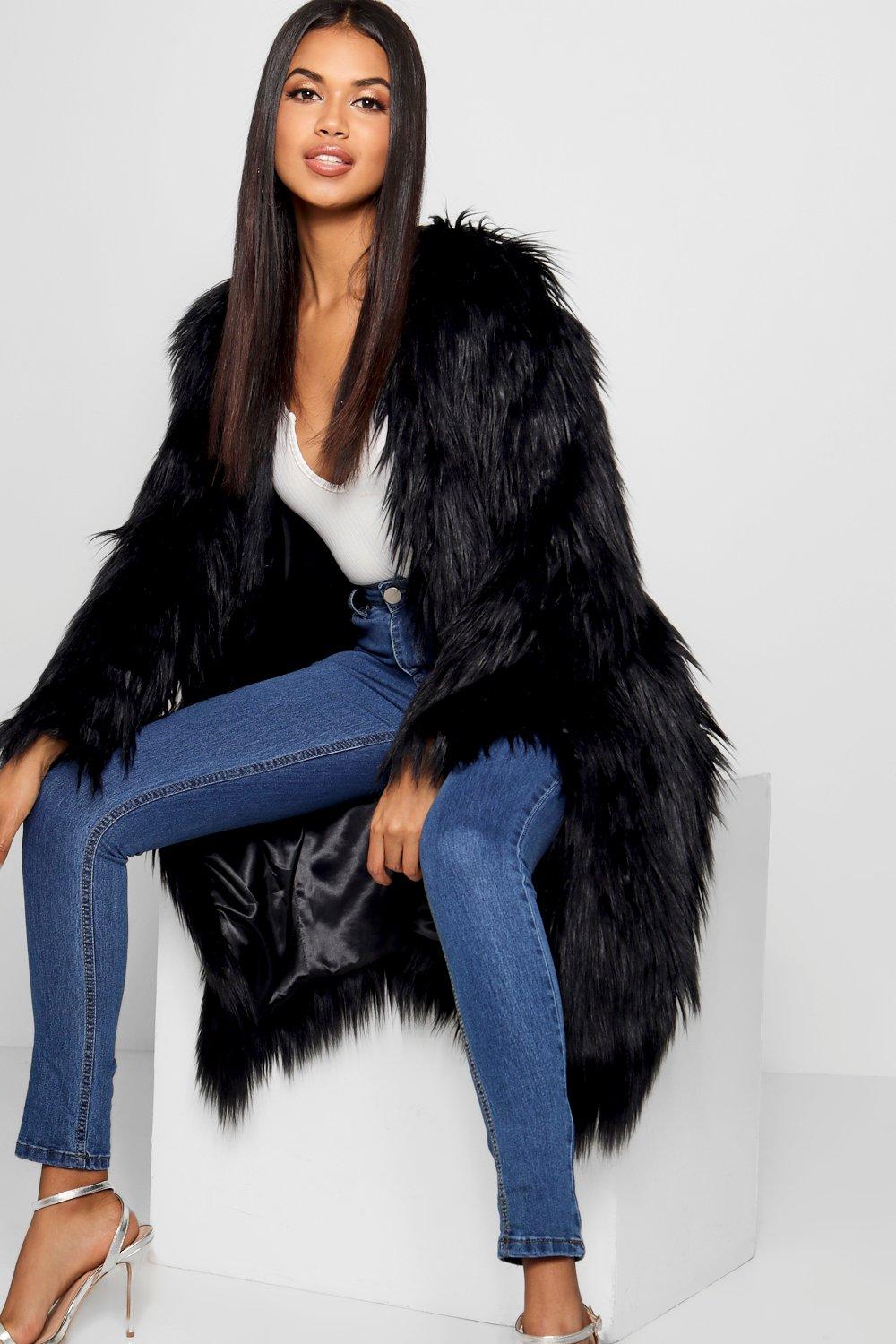Shaggy Faux Fur Coat Boohoo