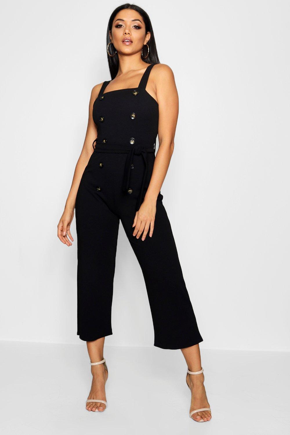 square neck jumpsuit black