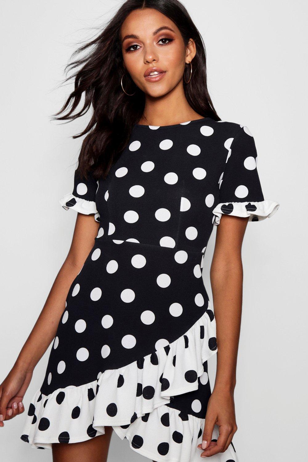 mixed polka dot dress