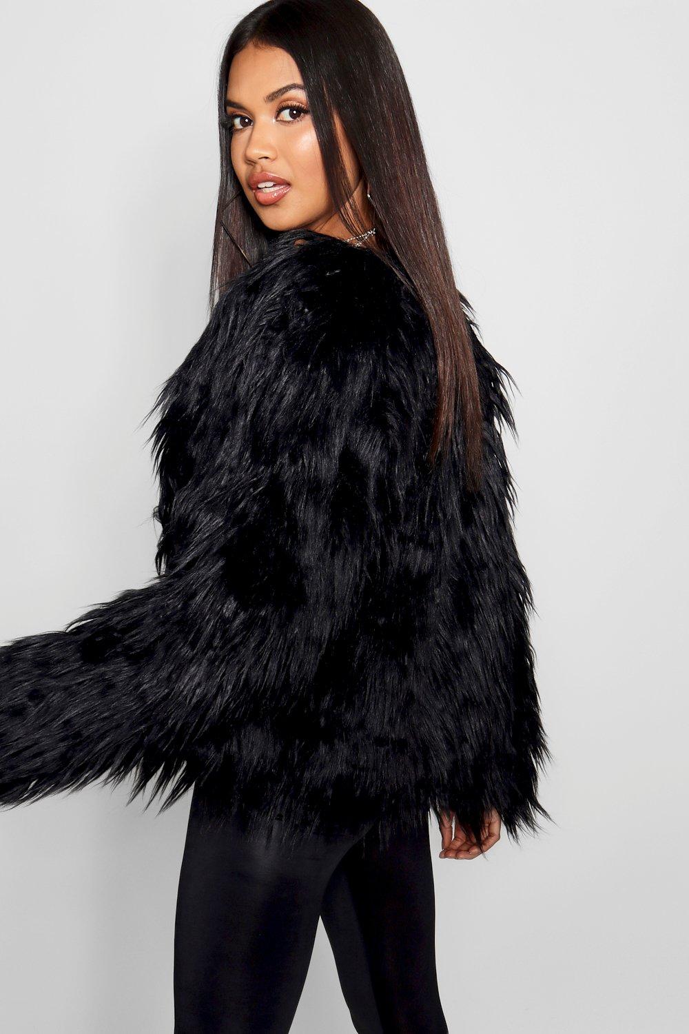 Shaggy Faux Fur Coat Boohoo