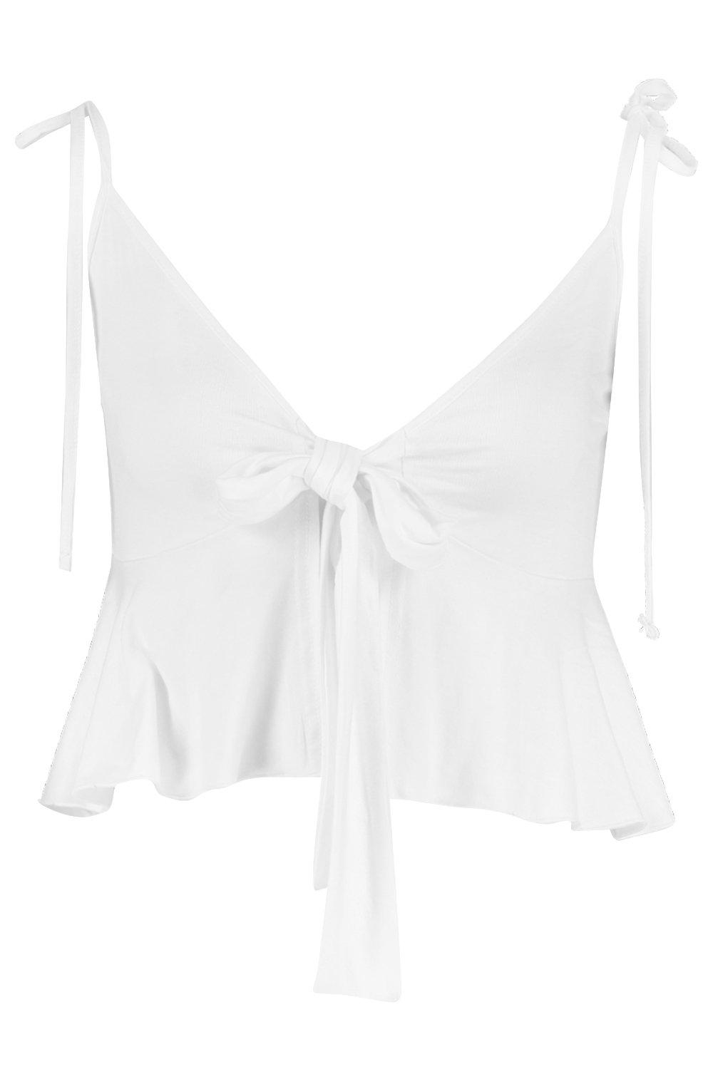 

Майка с завязками спереди, White