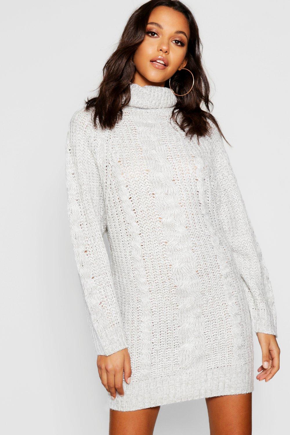 cable knit roll neck jumper womens
