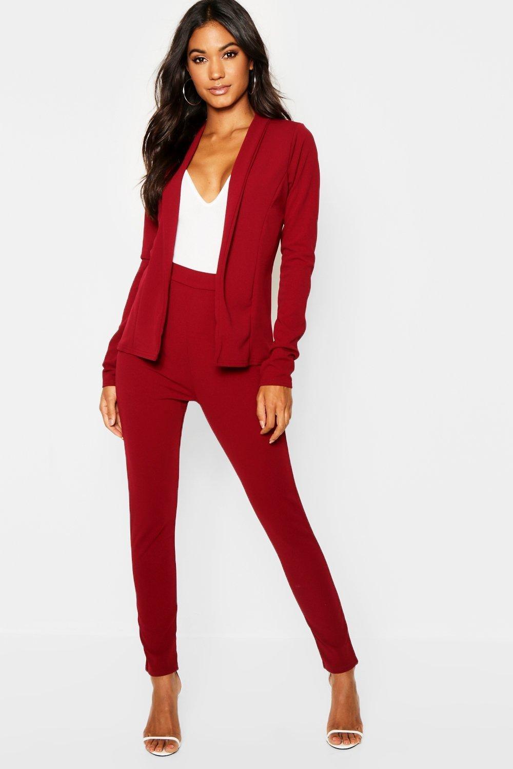 Costume Ajusté En Crêpe - Rose Framboise - 38, Rose Framboise