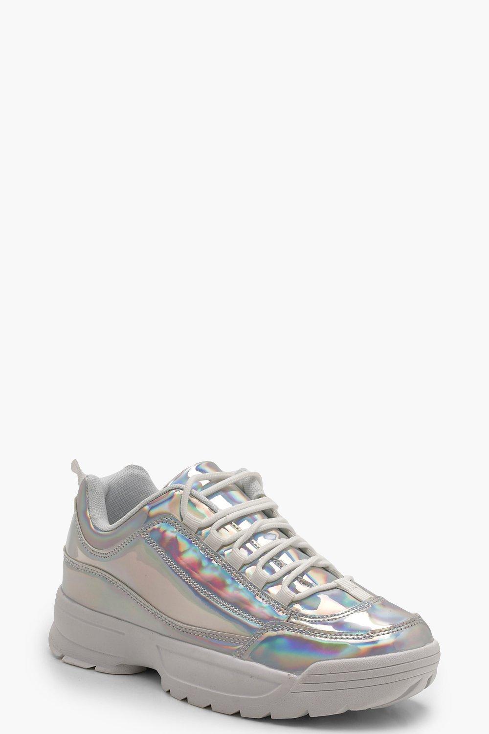 Holographic Chunky Trainers | Boohoo