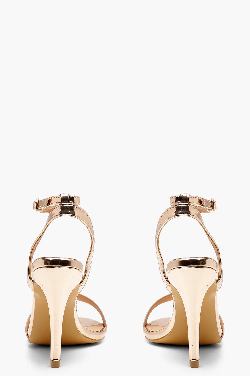 

Туфли для широкой стопы на каблуках со вставками по бокам, Rose gold