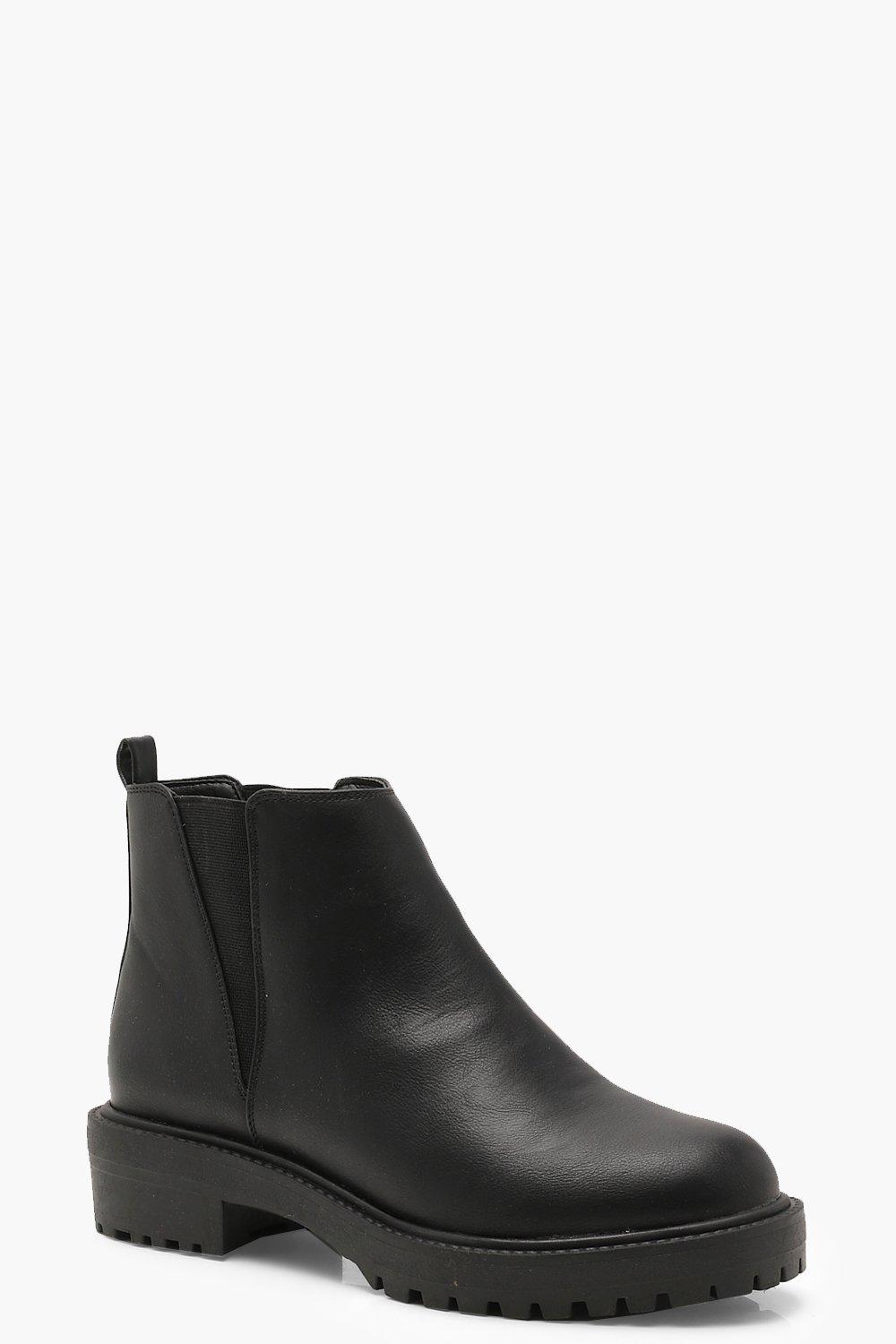 womens black chunky chelsea boots