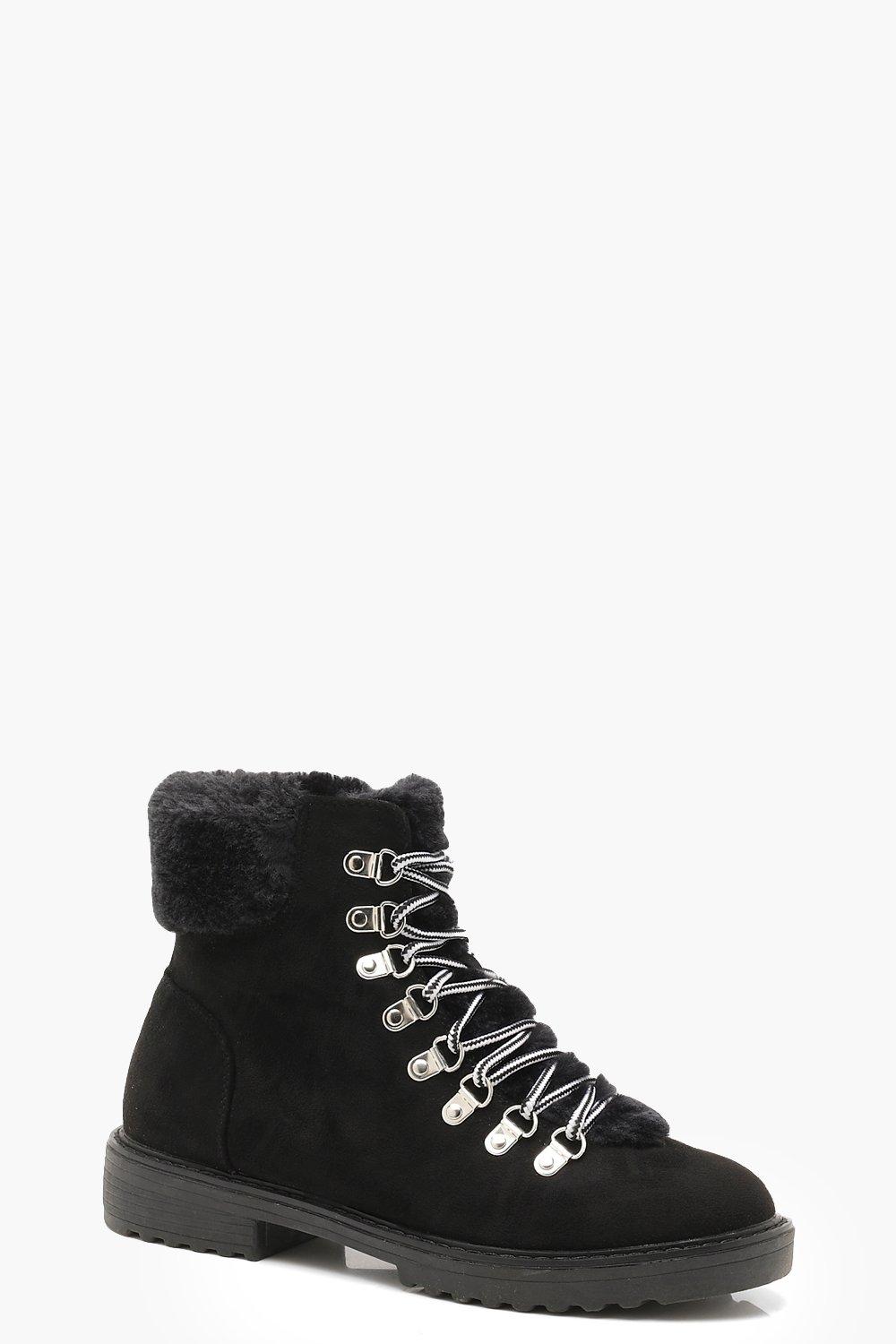 find women's faux fur lined hiker boots