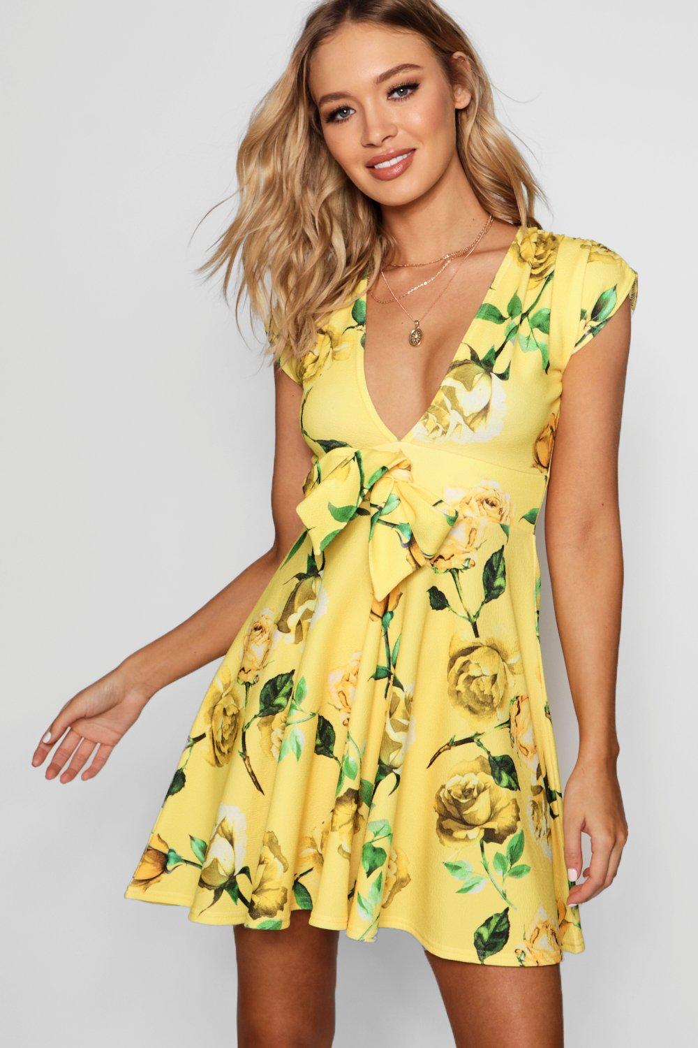 lemon floral dress