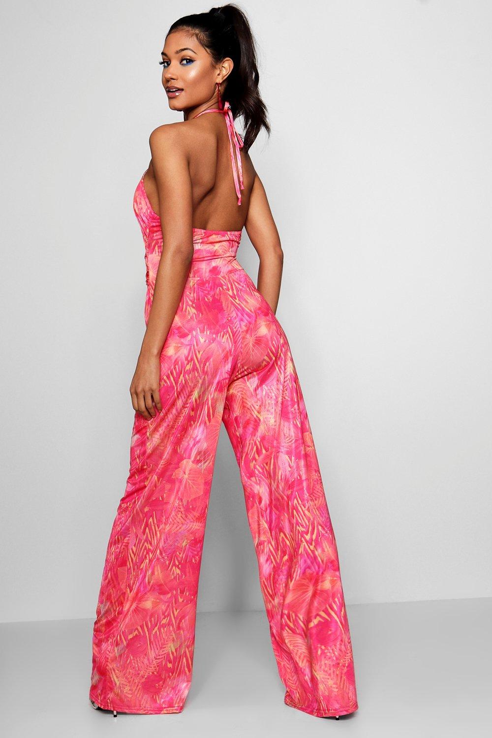 hot pink plus size jumpsuit