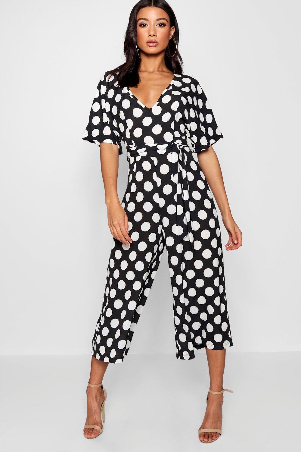 boohoo polka dot jumpsuit
