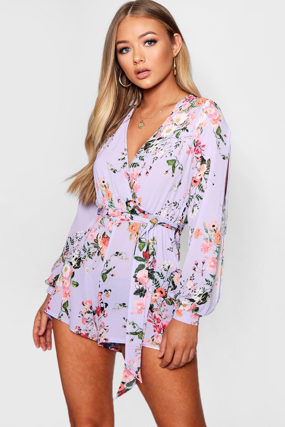 split sleeve playsuit