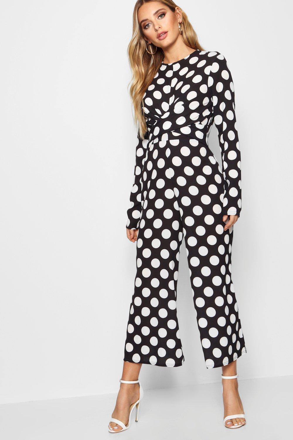 boohoo twist front jumpsuit