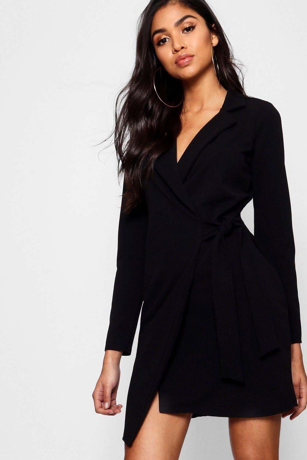 boohoo tie side blazer dress