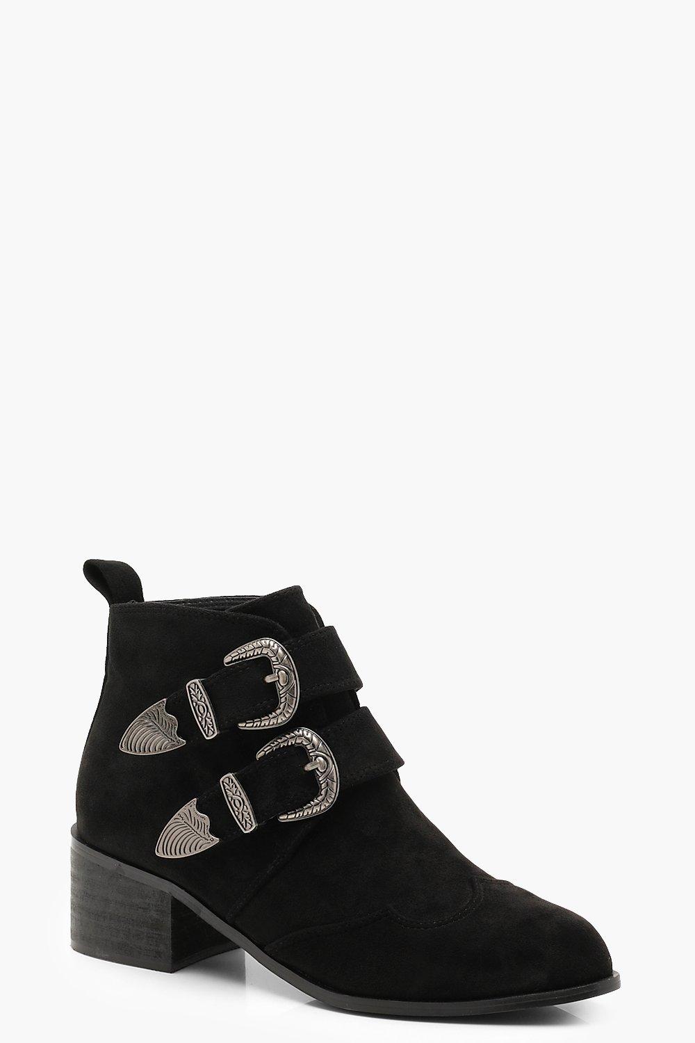 western buckle booties